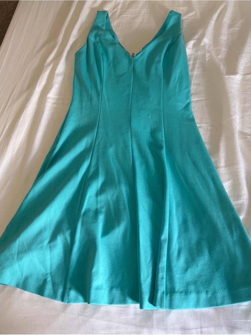 Amanda Uprichard Teal Sleeveless V-Neck Midi Dress